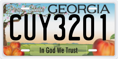 GA license plate CUY3201