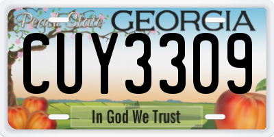 GA license plate CUY3309