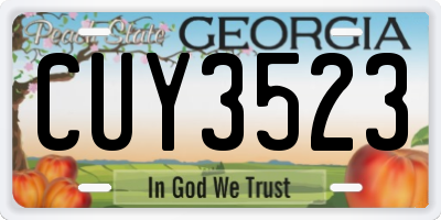 GA license plate CUY3523