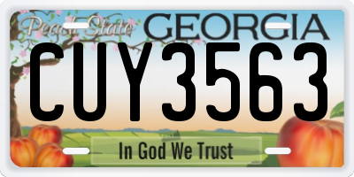GA license plate CUY3563