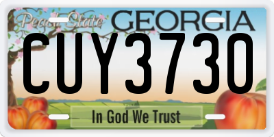 GA license plate CUY3730