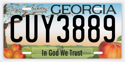 GA license plate CUY3889