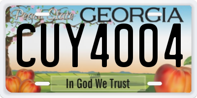 GA license plate CUY4004