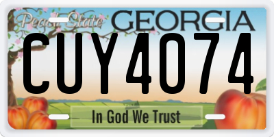 GA license plate CUY4074