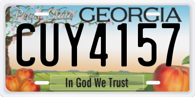 GA license plate CUY4157