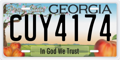 GA license plate CUY4174