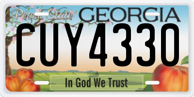 GA license plate CUY4330