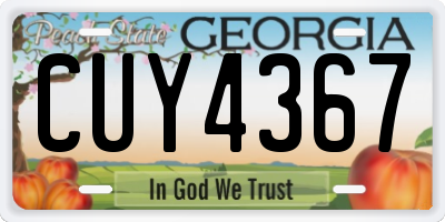 GA license plate CUY4367
