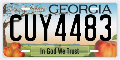 GA license plate CUY4483