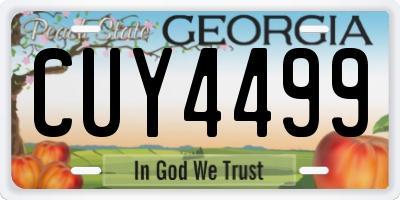 GA license plate CUY4499