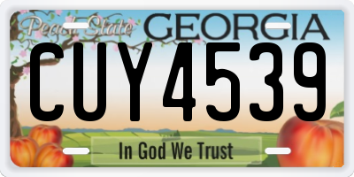 GA license plate CUY4539