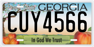 GA license plate CUY4566