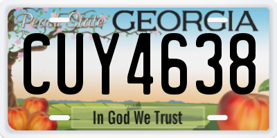 GA license plate CUY4638