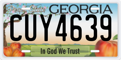 GA license plate CUY4639