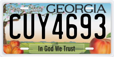 GA license plate CUY4693
