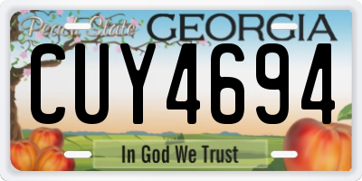 GA license plate CUY4694