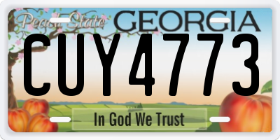 GA license plate CUY4773