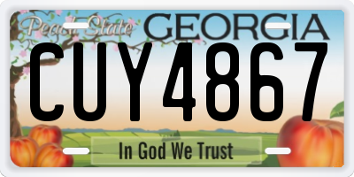 GA license plate CUY4867