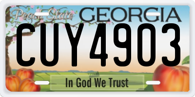 GA license plate CUY4903