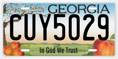 GA license plate CUY5029