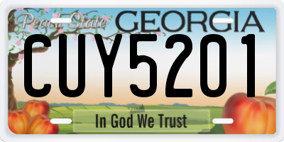 GA license plate CUY5201