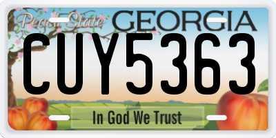 GA license plate CUY5363