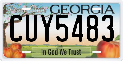 GA license plate CUY5483