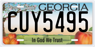 GA license plate CUY5495