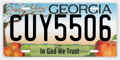 GA license plate CUY5506