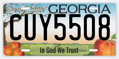 GA license plate CUY5508