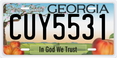 GA license plate CUY5531