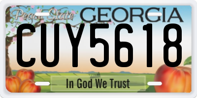GA license plate CUY5618