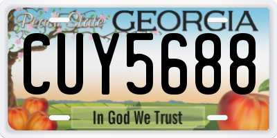 GA license plate CUY5688