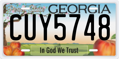 GA license plate CUY5748