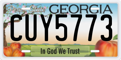 GA license plate CUY5773