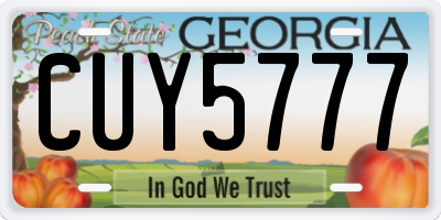GA license plate CUY5777
