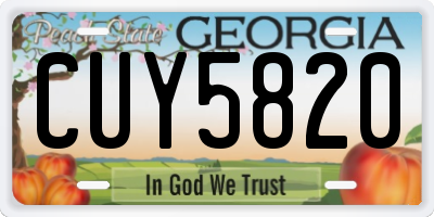 GA license plate CUY5820