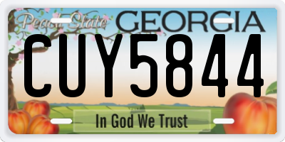 GA license plate CUY5844