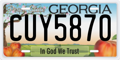 GA license plate CUY5870