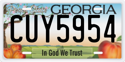 GA license plate CUY5954