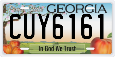 GA license plate CUY6161