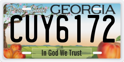 GA license plate CUY6172