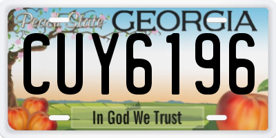 GA license plate CUY6196