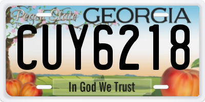 GA license plate CUY6218