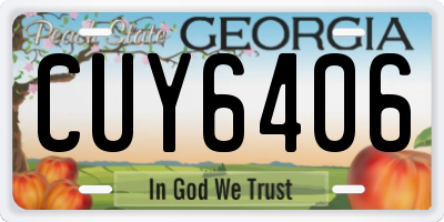 GA license plate CUY6406