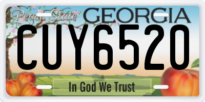 GA license plate CUY6520