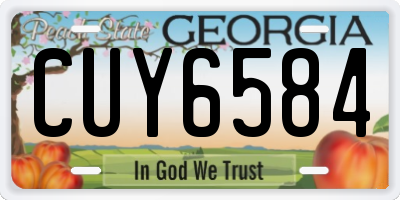 GA license plate CUY6584