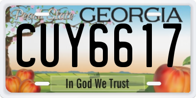 GA license plate CUY6617