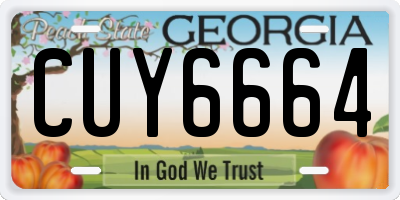 GA license plate CUY6664
