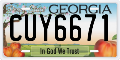 GA license plate CUY6671